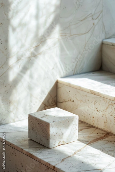 Fototapeta Abstract marble background with podium for product representation 