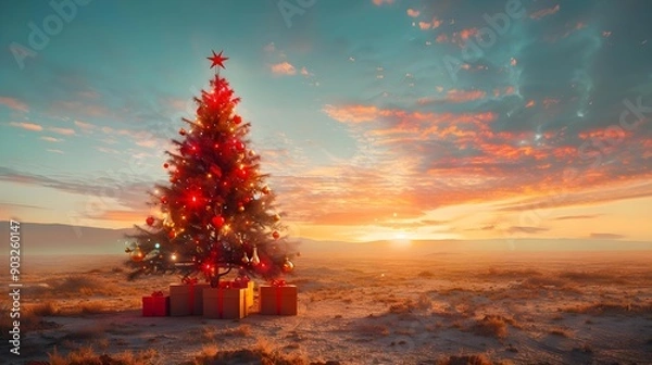 Obraz Festive Christmas tree decoration