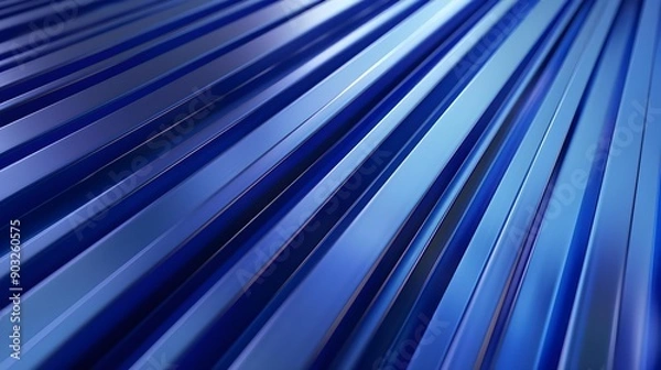 Fototapeta Blue 3D render abstract background with simple geometric shapes