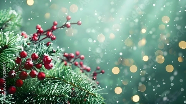 Obraz Festive holiday background with Christmas theme