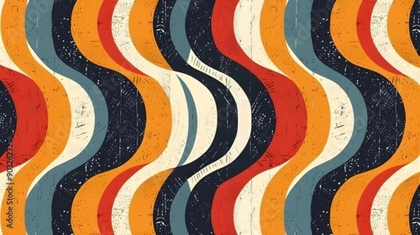 Obraz Retro seamless pattern with trendy colors and text