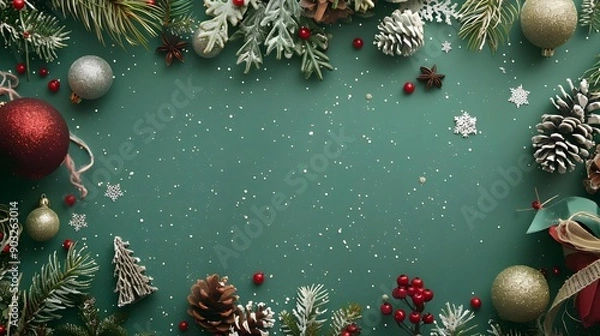 Obraz Winter themed home decor with various holiday elements