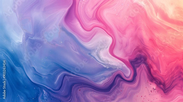 Fototapeta Energetic Summer Vibes - Vibrant Liquid Color Flow Abstract Background with Pink, Blue, Purple, and Red Grainy Texture for Banner Design