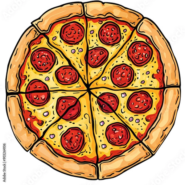 Obraz pizza illustration