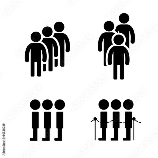 Fototapeta Queue symbol in flat style