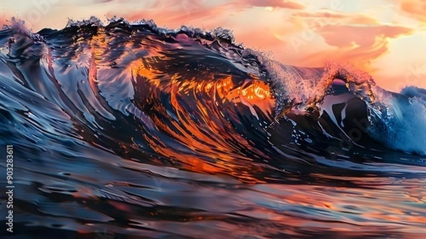 Fototapeta Wave at Sunset