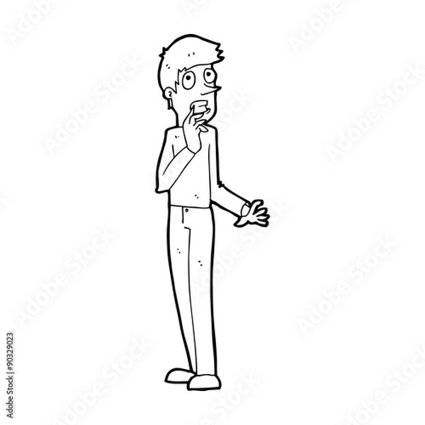 Obraz cartoon worried man