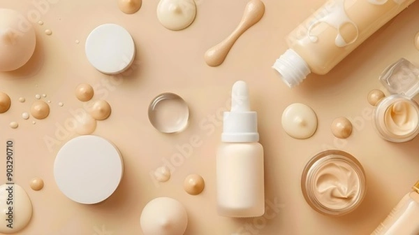 Obraz Various textures of face cream and serum