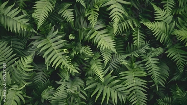 Obraz Leafy green fern background