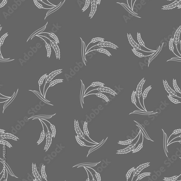 Fototapeta seamless pattern with wheat