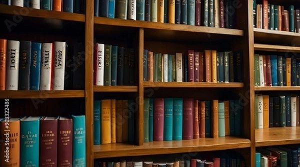 Obraz bookcase in the reading room of the library in a colorful state