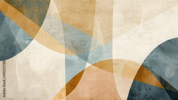 Obraz Minimalist abstract background with clean geometric lines and neutral palette