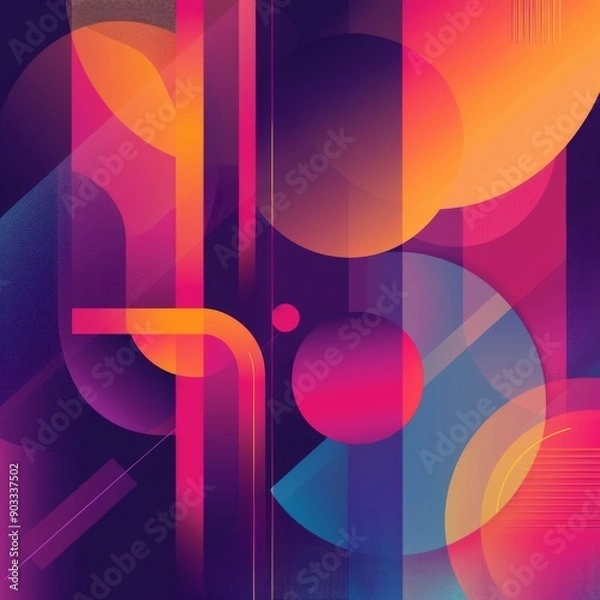 Obraz Modern abstract background with geometric shapes and vibrant gradients