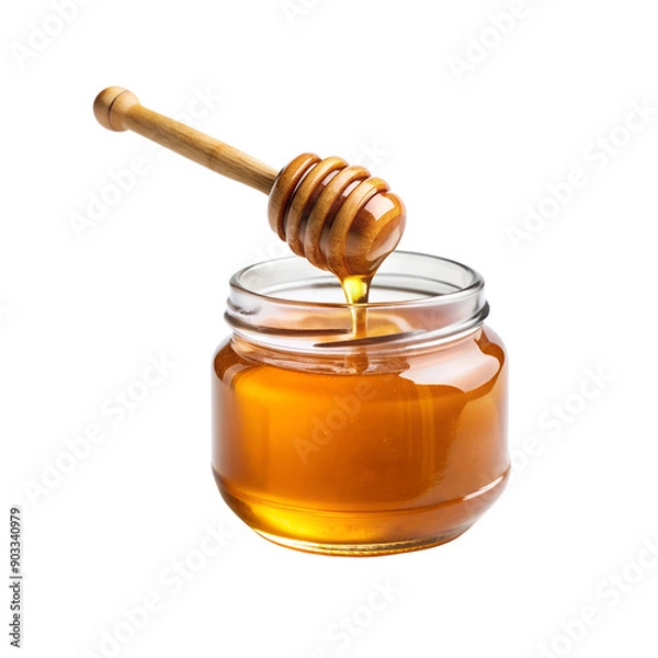 Fototapeta honey in a jar and spoon