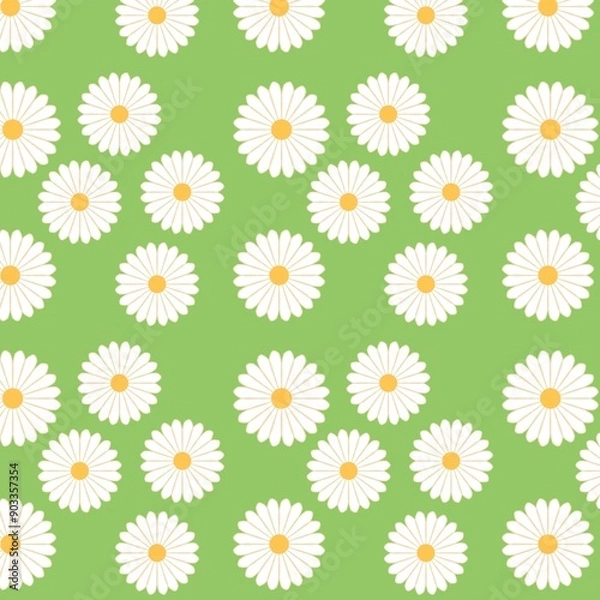 Fototapeta seamless pattern with camomiles