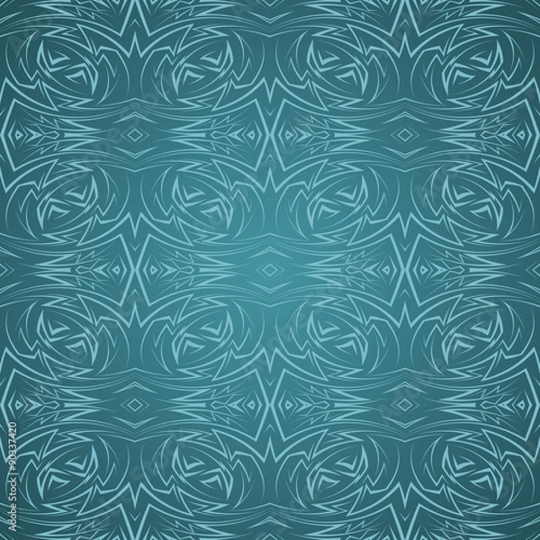 Fototapeta Abstract seamless pattern in cyan