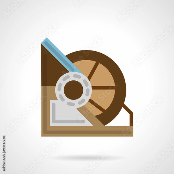 Fototapeta Flat color winch machine vector icon