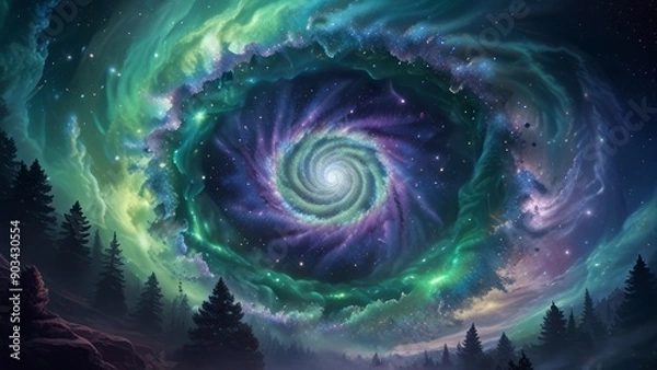 Fototapeta Galactic smoke vortex background