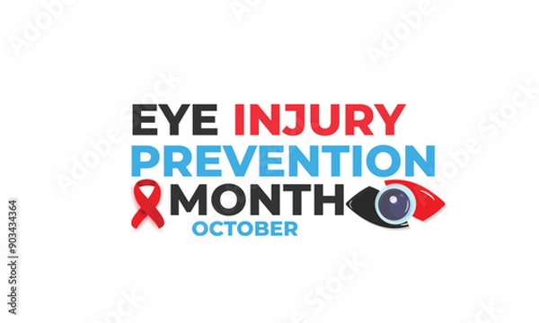 Fototapeta Eye Injury Prevention Month. background, banner, card, poster, template. Vector illustration.
