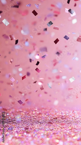 Obraz Pink Confetti Background