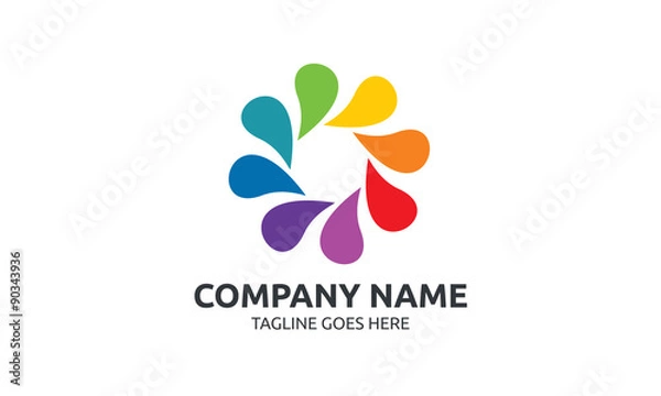 Obraz Colorful Drops Logo Image Vector
