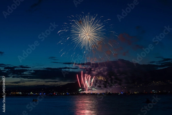 Obraz Fireworks over the sea