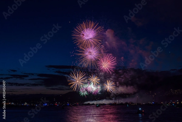 Obraz Fireworks over the sea