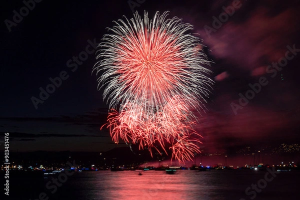 Obraz Fireworks over the sea