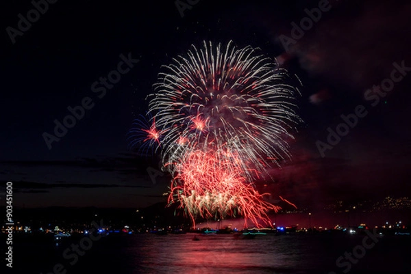 Obraz Fireworks over the sea