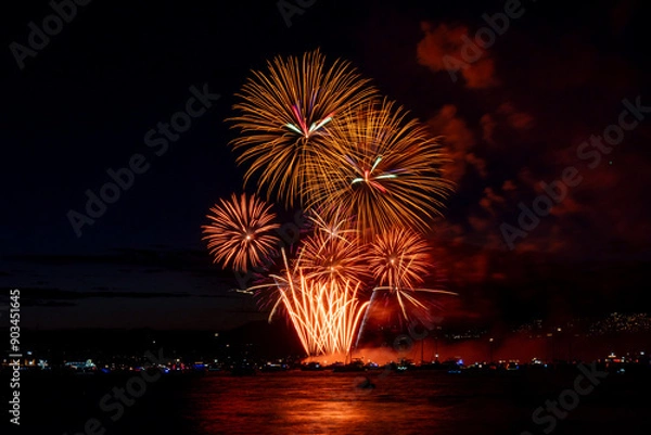 Obraz Fireworks over the sea