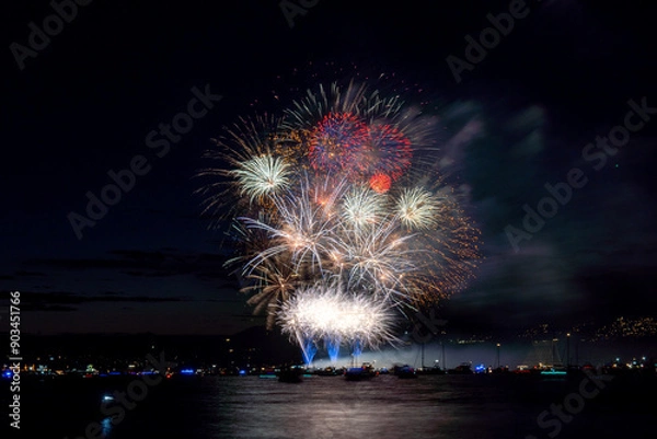 Obraz Fireworks over the sea