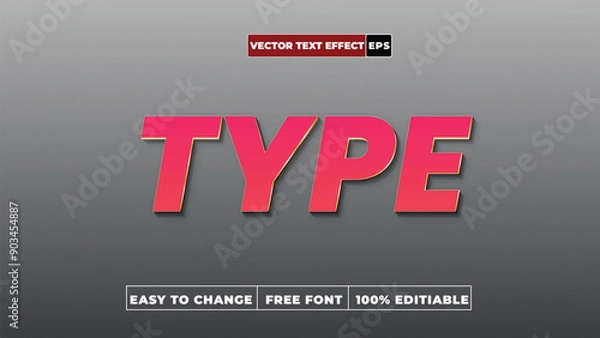 Fototapeta EPS File 3d Vector Text Effect Fully Editable High Quality