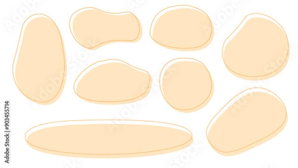 Obraz 淡いうねうね丸フレームオレンジ