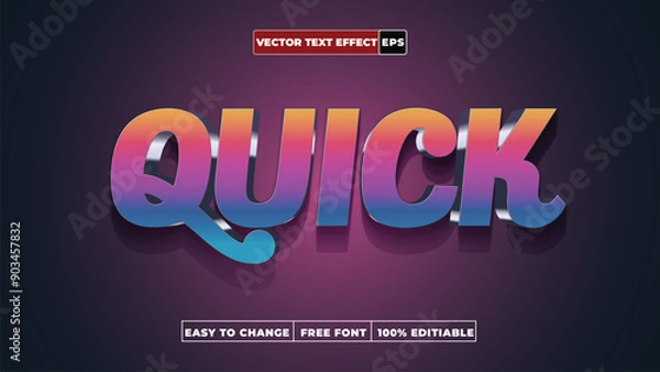 Fototapeta EPS File 3d Vector Text Effect Fully Editable High Quality