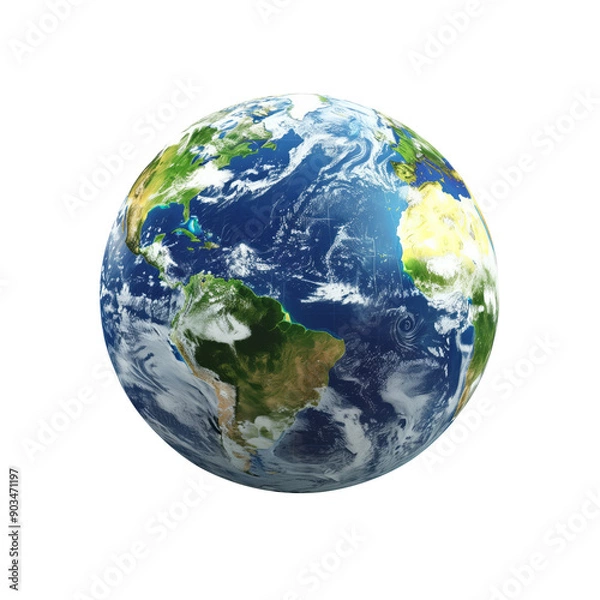 Obraz 3D Earth Globe icon, on isolated transparent background