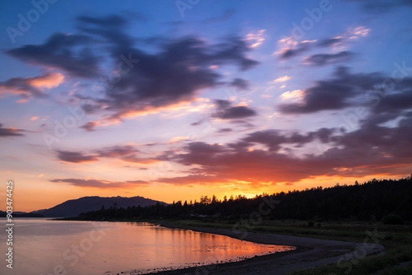 Obraz big bear lake sunset 