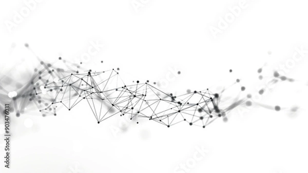 Fototapeta Abstract technology background with network connections on transparent background