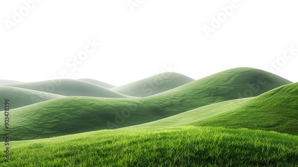 Fototapeta Simple green hill isolated on transparent background