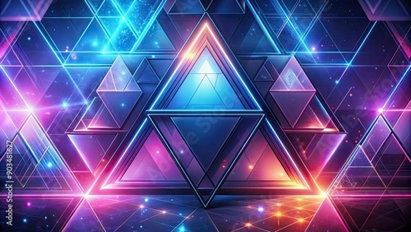 Fototapeta Futuristic geometric triangle shapes background, abstract, texture, pattern, futuristic, design, shapes, triangle