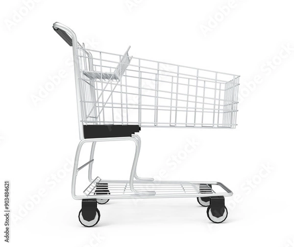 Fototapeta shopping cart isolated on white background or png