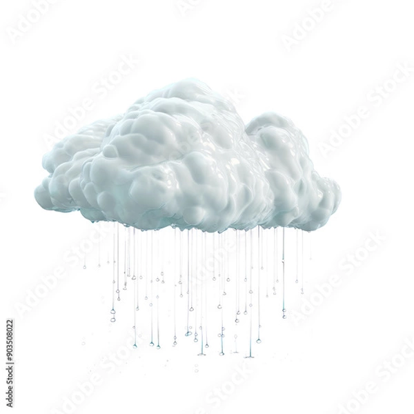 Obraz 3D Rain Cloud icon, on isolated transparent background