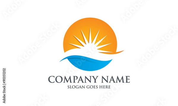 Obraz Sun and Beach Logo Image Vector