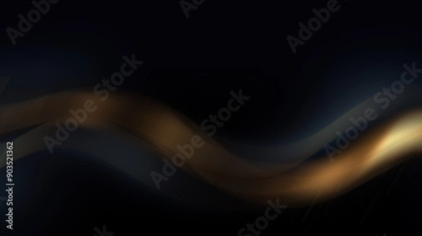 Fototapeta Abstract dark background with soft brown and blue waves.