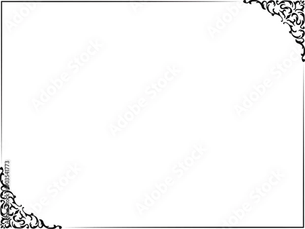 Fototapeta 横長のアンティークフレーム〜ブラック〜