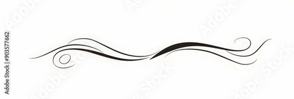 Fototapeta Elegant Cursive Letter Art with Subtle Swirls in Black and White