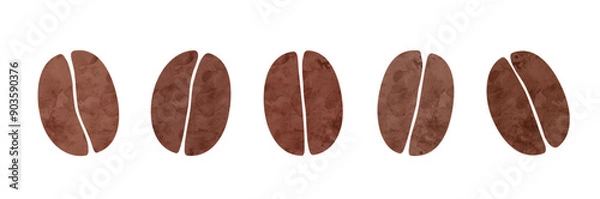 Obraz コーヒー豆の水彩画風ベクターイラスト