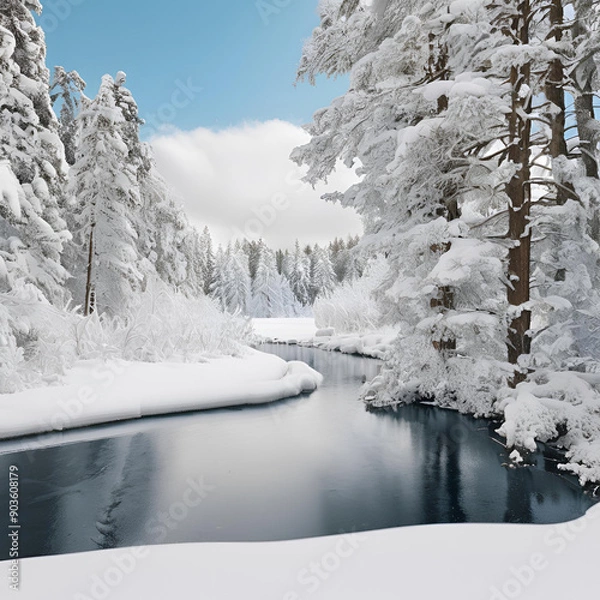 Fototapeta winter forest in the snow