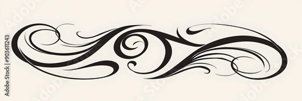 Fototapeta Minimalist Cursive Letter with Subtle Swirls