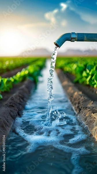 Obraz Aerial Illustration Showcasing an Innovative Irrigation System in Action A Comprehensive Look at Water Management in Modern Agriculture