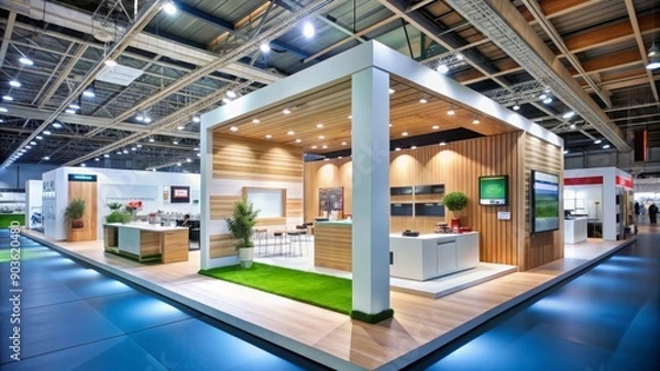 Fototapeta Bosch stand at Ecobuild 2013 showcasing innovative sustainable design products , sustainable, construction